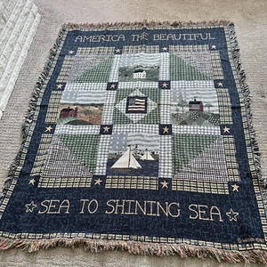 Amerika der schöne Wandteppich Überwurf Decke Afghan Wandbehang 50" x 60" USA - Bild 1 von 7