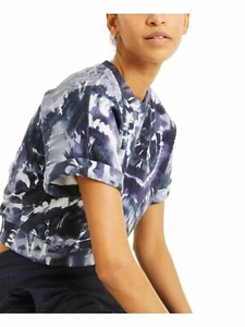 INC Womens Short Sleeve Tie-Dye Crew Neck Cropped Top Shirt Blue S, MSRP $60 NWT - Picture 1 of 2