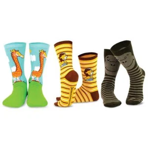 3 Pair Jungle Fun Crew Socks - Picture 1 of 24