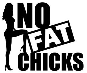 No Fat Chicks Vinyl Decal, Bumper Sticker, JDM Decal for Car, Windows, Outdoors - Imagen 1 de 5