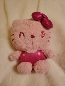 "Hello Kitty Just Play Logo 10"" Peluche Rosa Sanrio 2019 Ojos Únicos RARO Envío Rápido" - Imagen 1 de 11