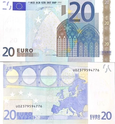 Euro 20 Euro Portugal 2002 P 3 u UNC Foto 1 de 3