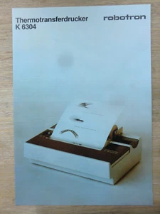 robotron-Verkaufsprospekt von 1984 für den Thermdrucker K 6304, DIN-A4, 2 Seiten - Afbeelding 1 van 1