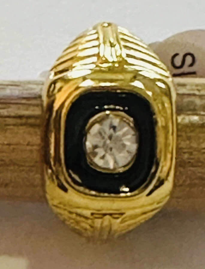 Модное мужское кольцо из черного оникса с фианитом позолота 18 карат поверх меди размер 08. - Изображение 1 из 1
