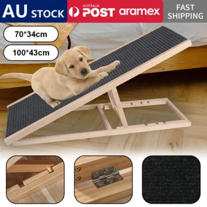 Foldable Dog Pet Ramp 70cm/100cm Adjustable Height Dogs Stairs for Bed Sofa Car - Picture 1 of 14