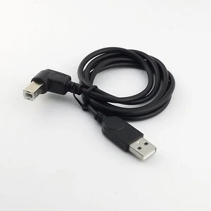 USB 2.0 Printer Cable Type A Male to B Male Left Angle Scanner Cord Black 3ft/1m - Picture 1 of 6