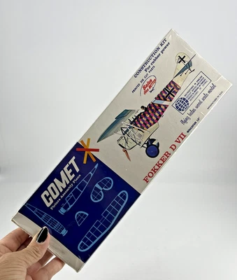 Comet Fokker D VII Flying Balsa Wood Scale Model Airplane Kit W/S 12" No. 3104 - Image 1 of 4