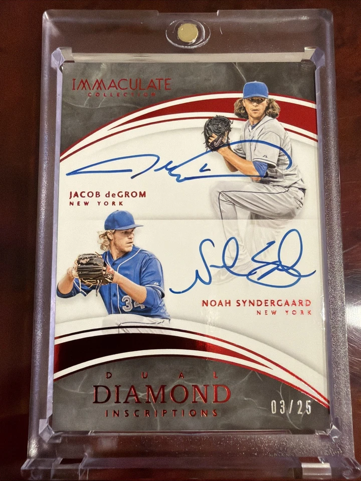 Jacob Degrom & Noah Syndergaard 2016 Panini Immaculate Dual Auto #15/25 Foto 1 de 2
