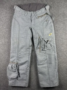 Obermeyer Bliss Pant Womens 9/10 Gray Herringbone Ski Cargo Insulated 85135 - Picture 1 of 13