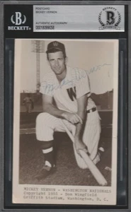 Don Wingfield Photograph Postcard 1955 Signed by Mickey Vernon (d.08) Photo BAS - Picture 1 of 2