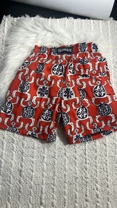VILEBREQUIN Turtle Print Swim Shorts Kid’s Size 8 Red Trunk - Picture 1 of 11