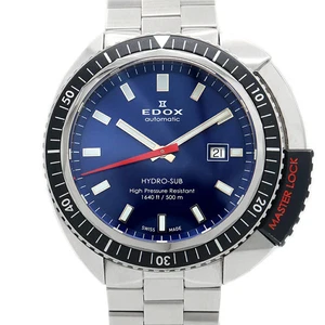 EDOX WATCH HYDRO-SUB 80301-3NM-BUIN DATE BLUE STAINLESS STEEL AUTOMATIC MEN'S - Picture 1 of 6