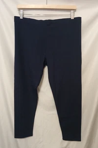 Joan Vass Capri Leggings Women LARGE (2) Navy Blue Pull On - Picture 1 of 7