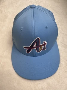 Atlanta Braves Fitted Baseball Cap Hat Evoshield Size S/M #2 Light Blue - Picture 1 of 10