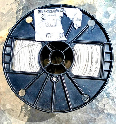 New Southwire TFFN 16-26 Str Cu We 500SpC Copper Wire, 600V, White 500Ft Roll - Image 1 of 2