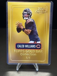 Caleb Williams 4x6 Photo Chicago Bears NFL-Gold bar collection +top loader/stand - Picture 1 of 7