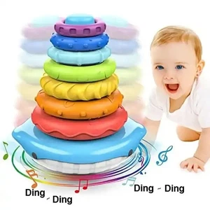 Stacking Toys for Toddlers 1-3,Rainbow Stacking Rings Sensory Montessori Toy - Picture 1 of 4