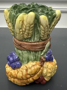 Vintage Fitz & Floyd Veggie Stack Salz Pfefferstreuer 1995 Spargel Mais Trauben - Bild 1 von 6