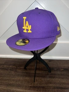 New Era Los Angeles Dodgers 59Fifty Fitted Hat Cap Lakers LA Size 7 1/4 - Picture 1 of 5