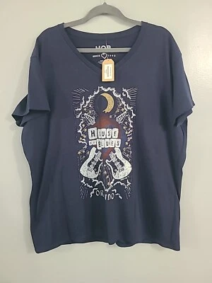 House of Blues размер XXL Орландо Флорида гитара женская футболка новые ярлыки 24» бюст - Изображение 1 из 4