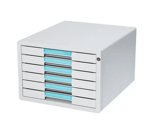 Flat File Cabinet 6 Drawers Index Key Lock Office Home System 1126K - Picture 1 of 6