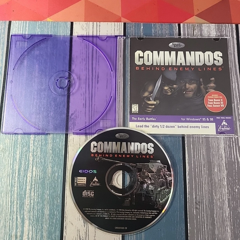Commandos 1 Behind Enemy Lines PC CD Military Tactic Video Game VTG W/Tomb Demos - Image 1 of 4