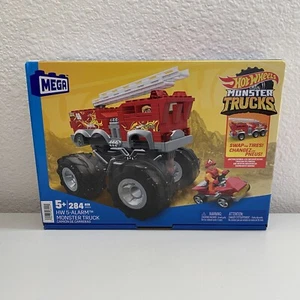 MEGA Hot Wheels 5-Alarm Fire Truck Monster Truck Building Set 2 Figures 284 PCS - Picture 1 of 7