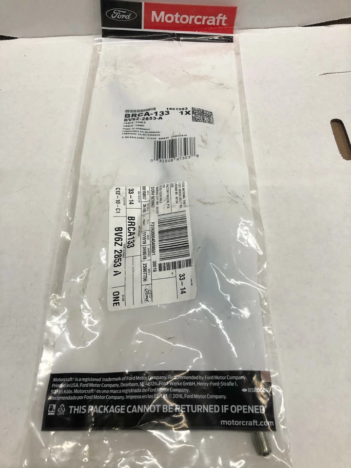 CABLE FRENO ESTACIONAMIENTO DELANTERO MOTORCRAFT BRCA-133 PARA FORD F-250 SUPER DUTY 2005-07 Foto 1 de 3