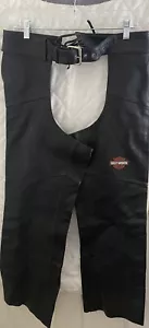 Harley Davidson Womens Leather Chaps Size Medium Biker Punk - Bild 1 von 12