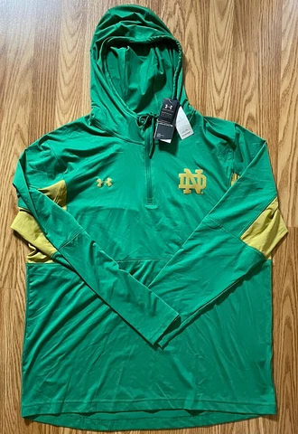 Notre Dame Football Team Issued Under Armour 1/4 Zip Jacket New Tags XL Cover