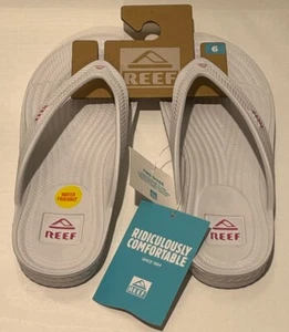 Reef Water Court White Flip Flops Sandals Women's Size 6 NEW PVC Free Pink - Picture 1 of 10