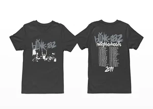 Blink 182 Rock 2011 Neighborhoods Tour, 2 Sided, Vintage Graphic T-Shirt 101209 - Picture 1 of 13
