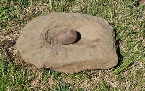 Auth' Ancient Native American MONUMENTAL Stone MORTAR Bowl & Pestal 17x14x4+ In. - Picture 1 of 13