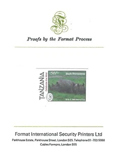 Tanzania 1995 Sierra Club Wildlife Animals Black Rhinoceros Proof MNH - Picture 1 of 2