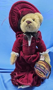 Messing Knopfbären 20. Jahrhundert, Gabrielle 20er Jahre, Kleid, Hut, Federn, Ständer - Bild 1 von 9