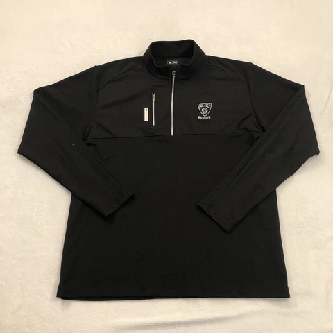 Adidas Golf Climalite Brooklyn Nets 1/4 Zip Pullover Black Sweatshirt Mens L Cover