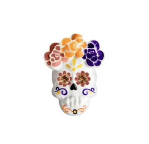 2019 Origami Eule DIA DE LOS MUERTOS SUGAR SKULL Floating Emaille HALLOWEEN Charm - Bild 1 von 3