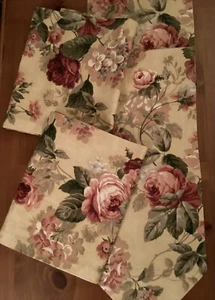 Table Runner 68”X 12.5” & 2 Matching Valances Faux Ralph Lauren Kathleen Pattern - Picture 1 of 10
