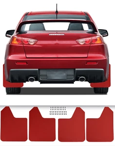 Red Mud Flaps Splash Guards Mudflap Mudguards For Mitsubishi Lancer Evo Galant - Picture 1 of 9