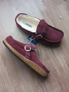 Birkenstock Buckley Lammfell Maroon Rot Wildleder Clogs Damen 9 EU 40 - Bild 1 von 12
