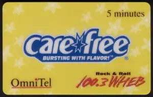 Tarjeta telefónica grande con logotipo azul en amarilla de 5 m sin preocupaciones (goma sin azúcar) - Imagen 1 de 1