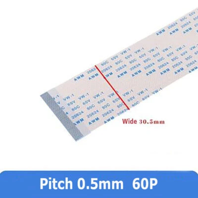 10Pcs FFC/FPC Flexible Flat Cable Ribbon 0.5mm Pitch 60P 20cm - Image 1 of 4