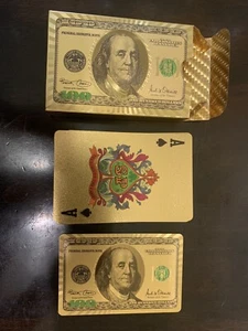 24K Kunststoff Spielkarten Deck, Poker Spiel Goldfolie Wasserdicht mit Box - Bild 1 von 7