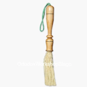 Holy Water Brush Aspergillum Kropilo 14.56" with Natural Pile Wooden Handle - Picture 1 of 1