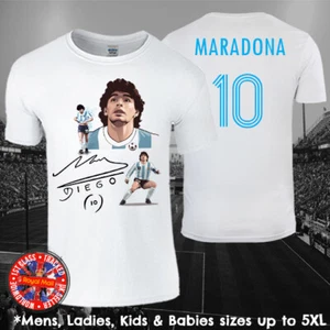 Diego Maradona Football Legend T-shirt Mens Ladies Kids Babies - Picture 1 of 3