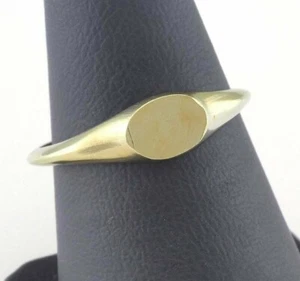Signet Ring Blank Adjustable raw brass with 9.5x7.5 mm base setting DIY - Picture 1 of 3