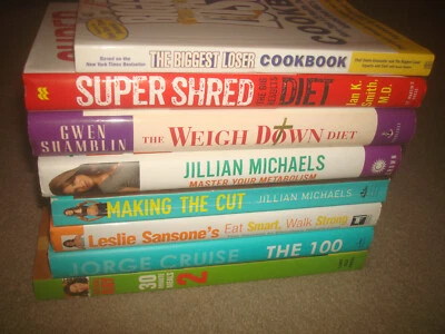 Diet Exercise Fitness Book Lot Biggest Loser Jillian Michaels Jorge Cruise Cook Foto 1 de 4