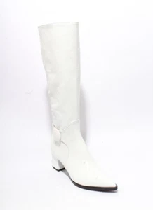 Isabelle 629a White Patent Leather Stretch Zip Pointy Heel Boot 40 / US 10 - Picture 1 of 8