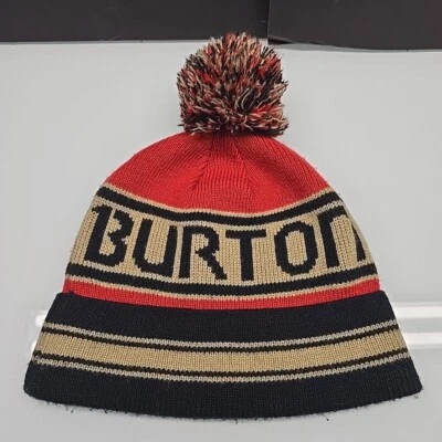 De colección Burton Gorro Gorra Pom Negro Rojo Dorado Snowboard Esquí Deportes de Invierno Foto 1 de 4
