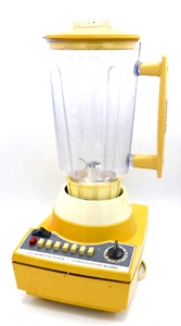 Vintage Hamilton Beach Blender Gold Gelb Kunststoff Krug Scovill 654 Zifferblatt Selten - Bild 1 von 2